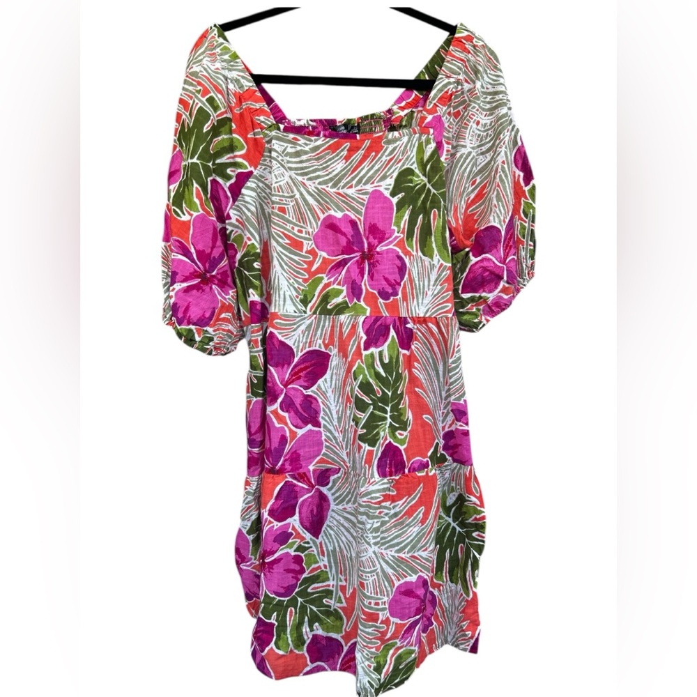 Mlle Gabrielle Boho Floral Tropical Dress 2X‎